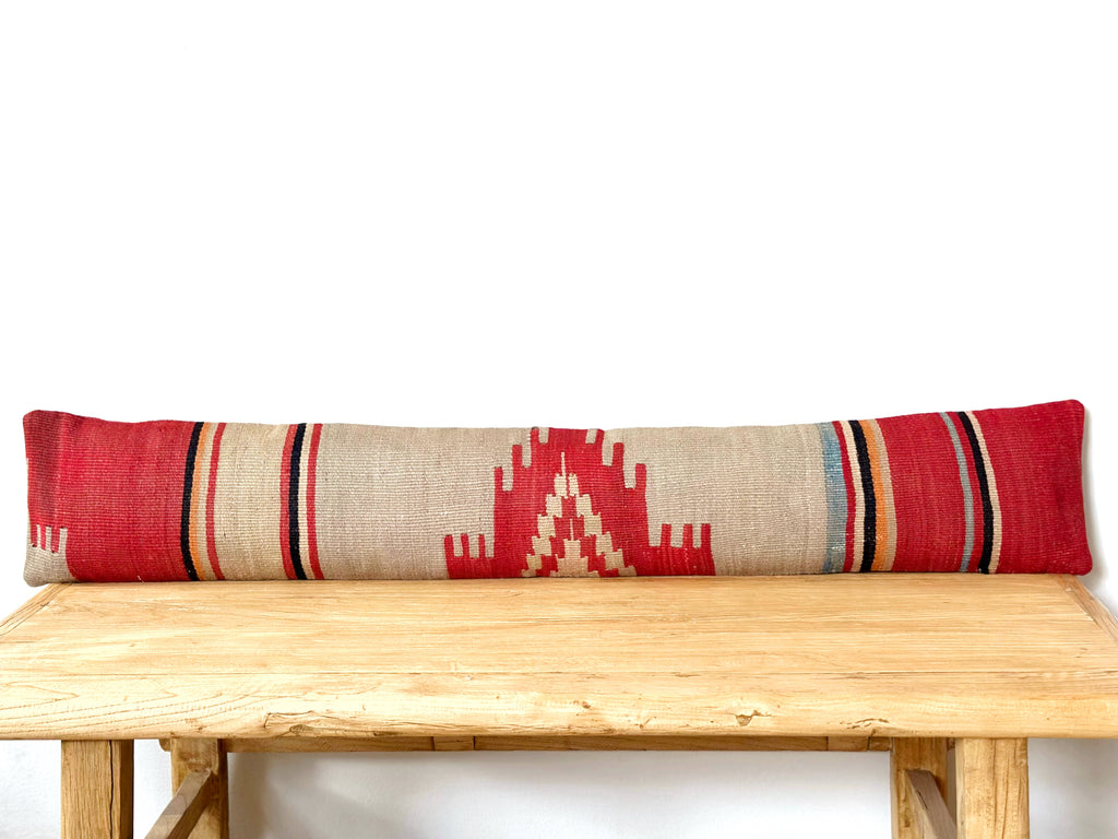 Handwoven Vintage Kilim Long Lumbar