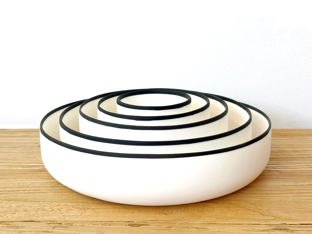 Resin Black Rim Bowls