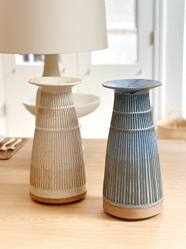 Ceramic Carved Tall Vase