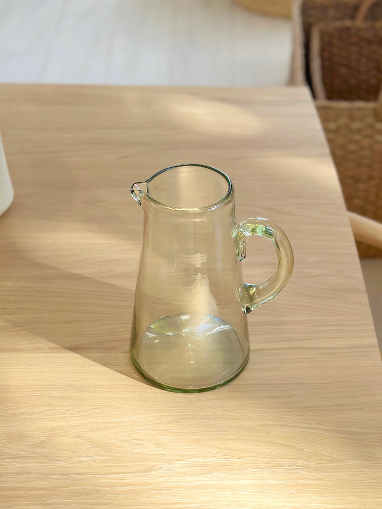 Handblown Recycled Glass Pitcher