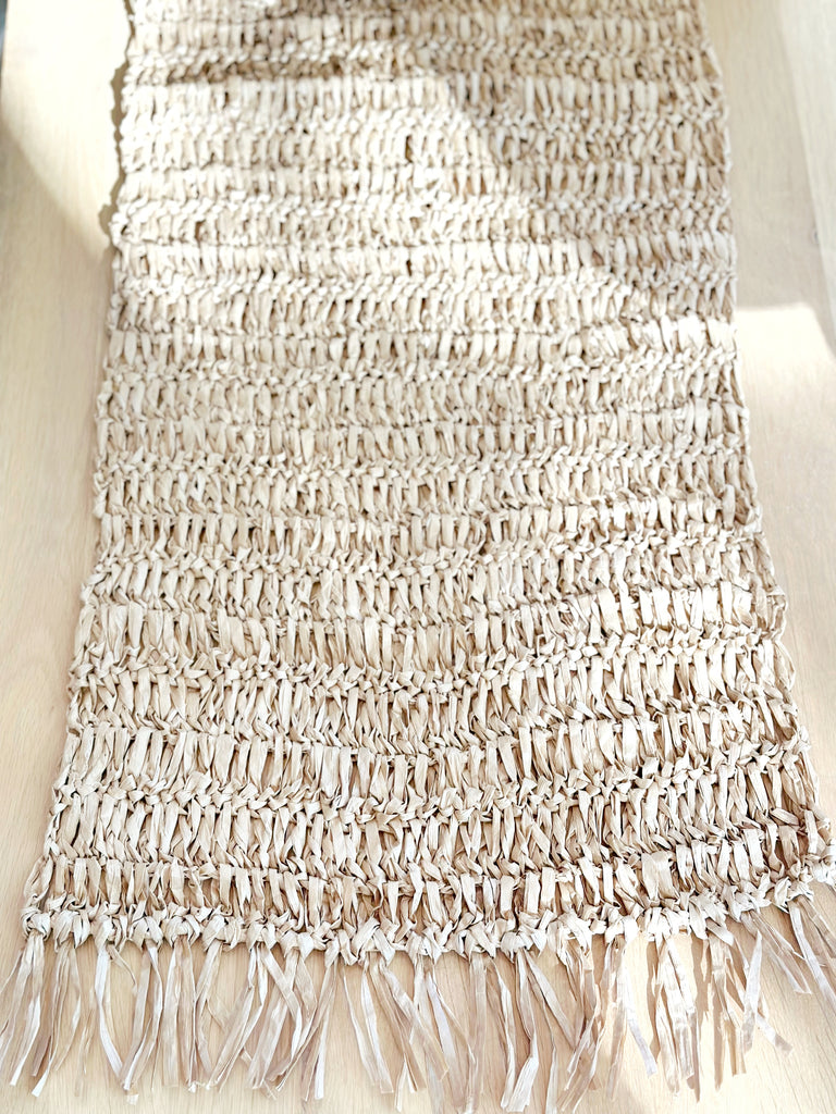 Handwoven Raffia Table Runner
