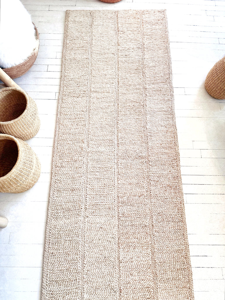 Handwoven Jute Runner - 2'7"W x 9'3"L
