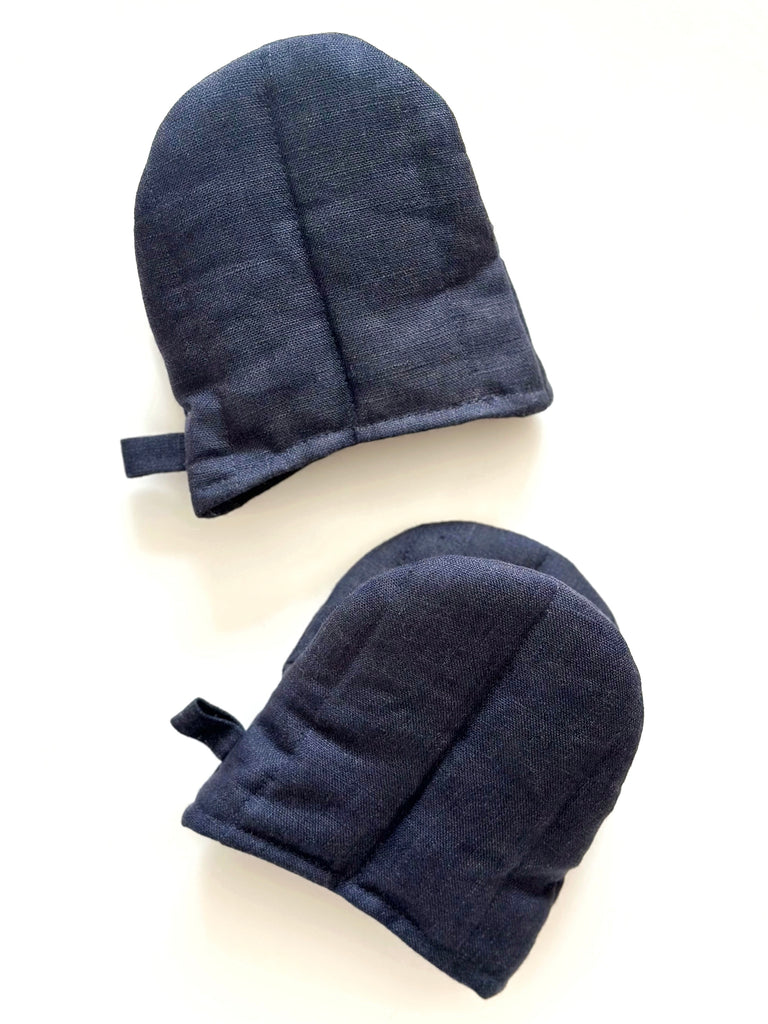 Linen Quilted Oven Mitt