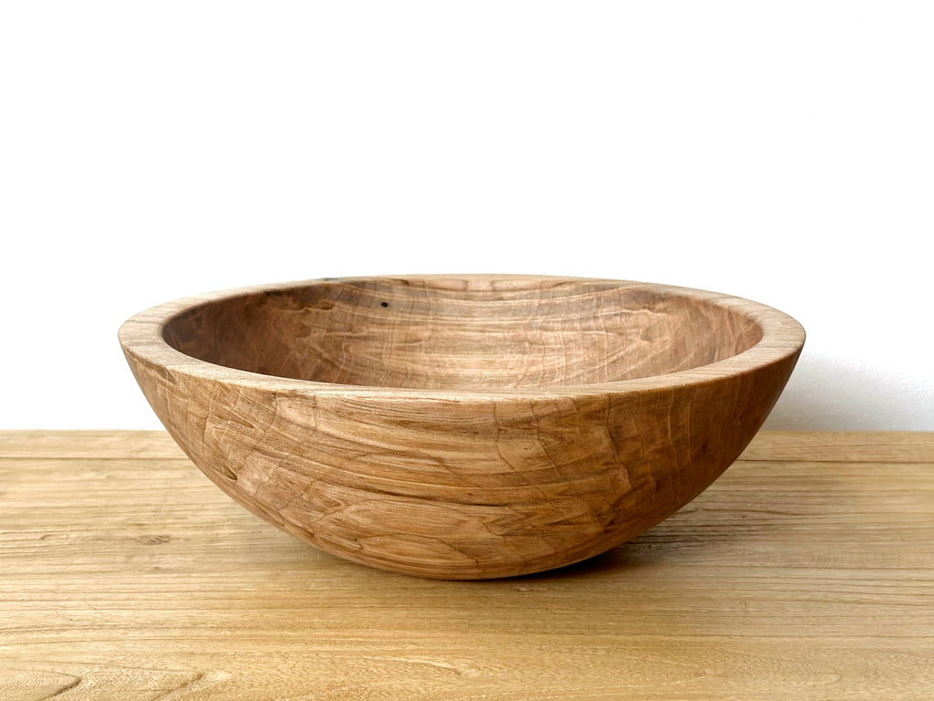 Solid Maple Wood Bowl - 11"D