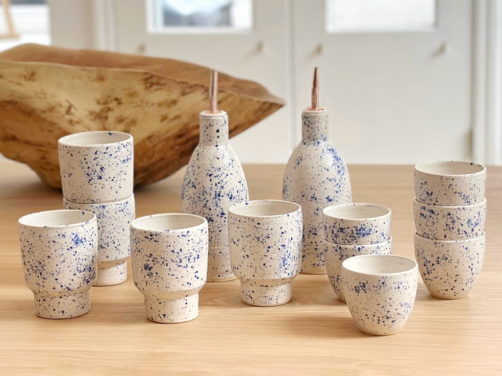 Ceramic Mini Cup - Splatter Blue