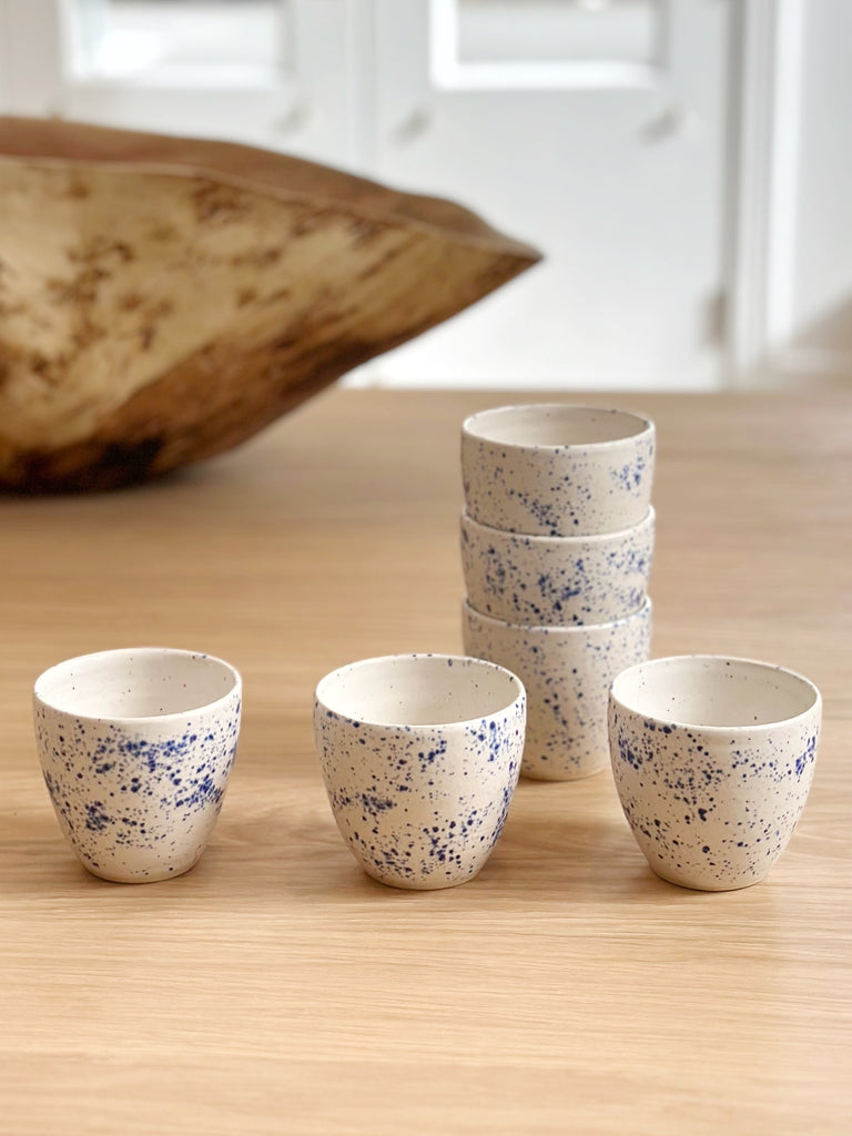 Ceramic Mini Cup - Splatter Blue
