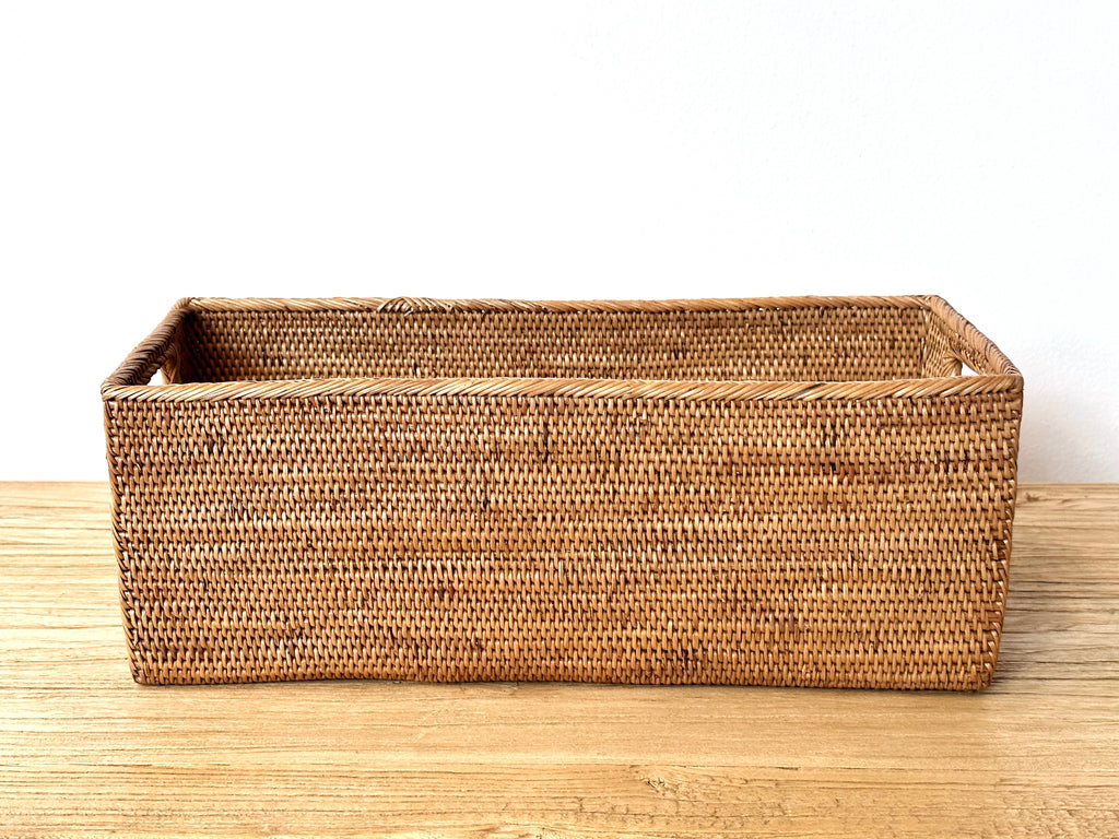 Handwoven Grass Storage Container Long