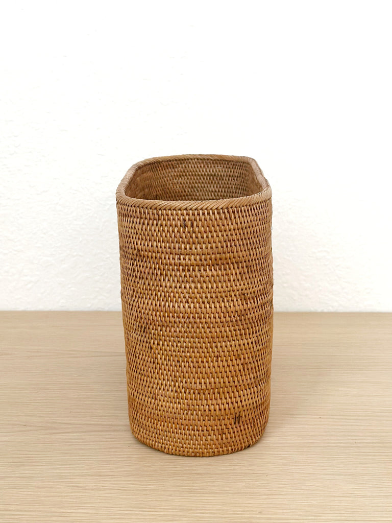 Handwoven Grass Slim Basket