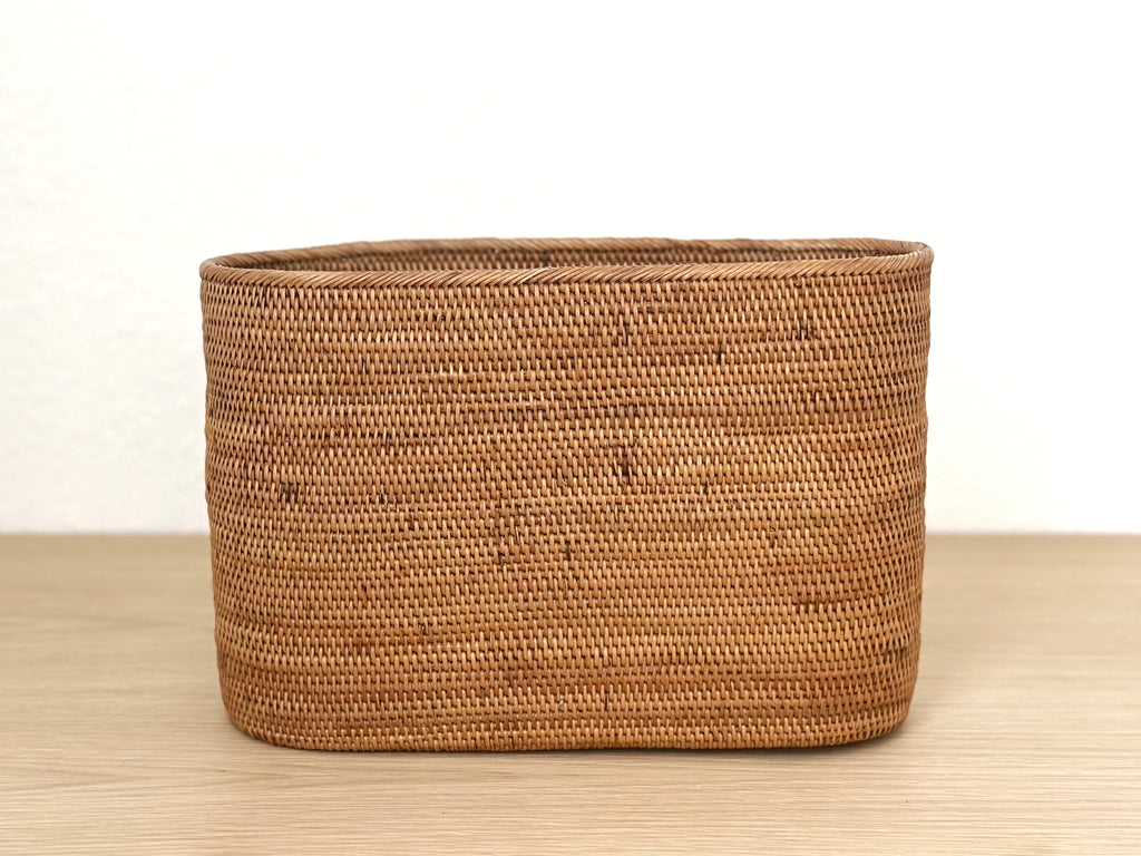 Handwoven Grass Slim Basket