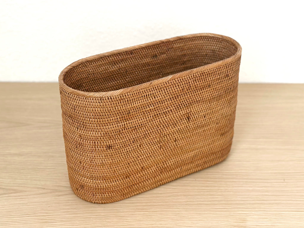 Handwoven Grass Slim Basket