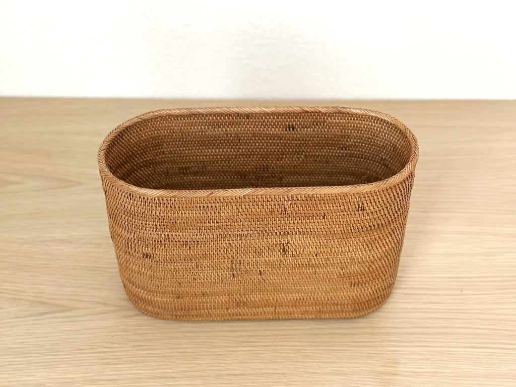 Handwoven Grass Slim Basket