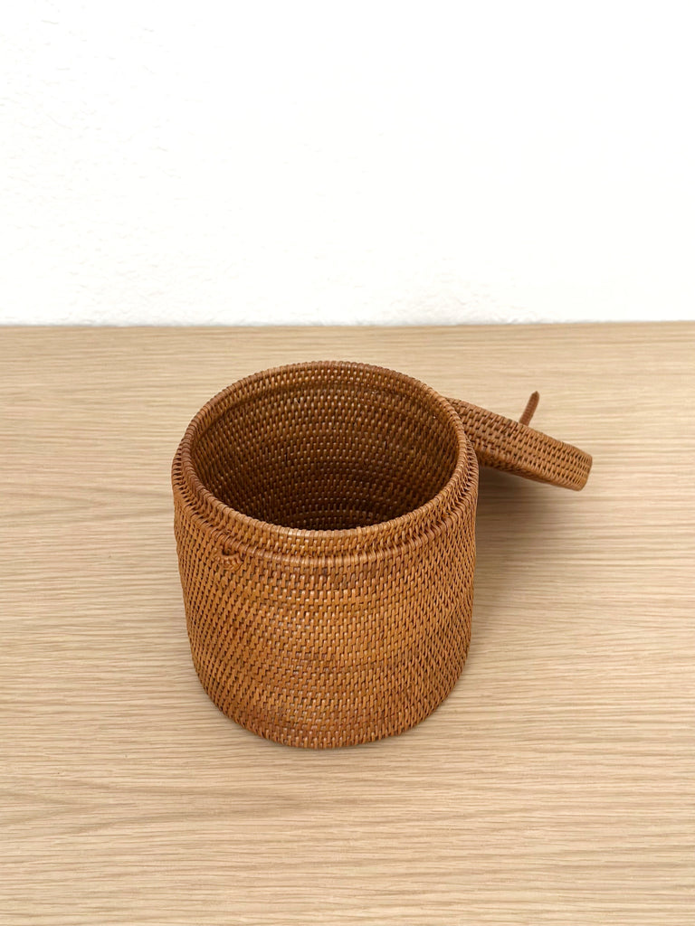 Handwoven Grass Lidded Container