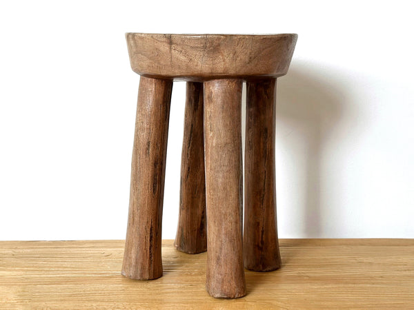 Handcarved Vintage African Tall Stool / Side Table