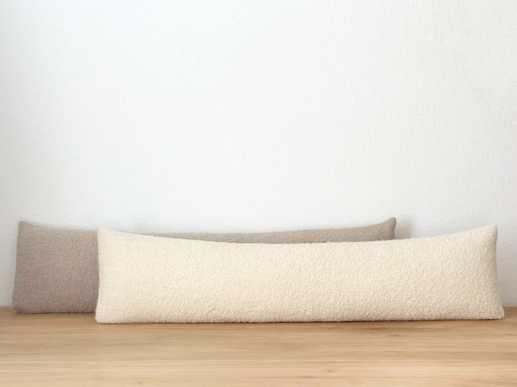 Alpaca Boucle Pillow Long Lumbar - White