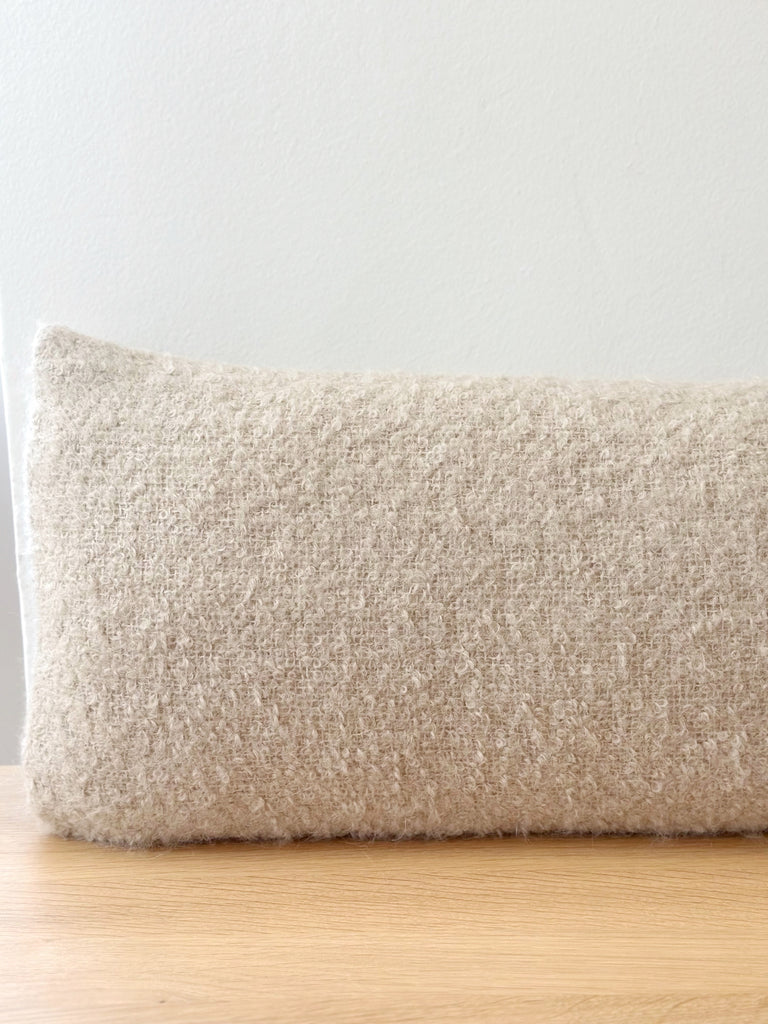 Alpaca Boucle Pillow Long Lumbar - Taupe