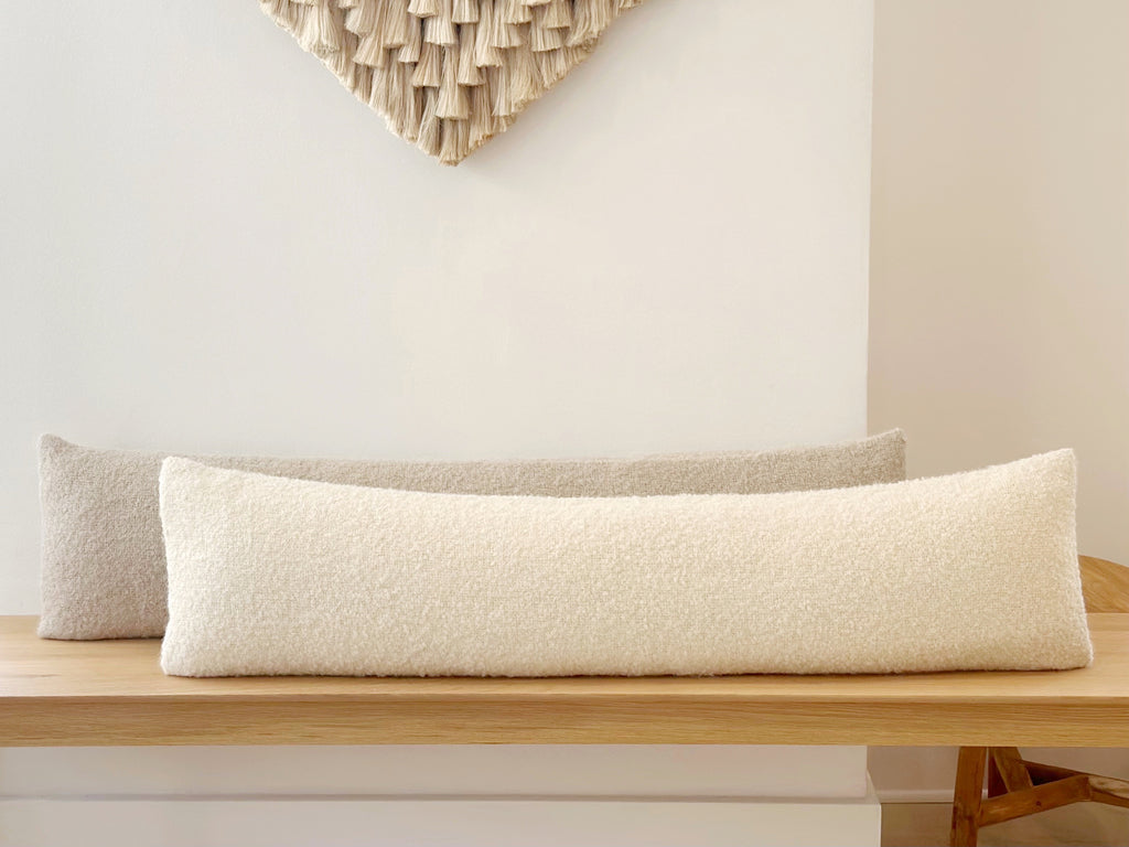 Alpaca Boucle Pillow Long Lumbar - Taupe
