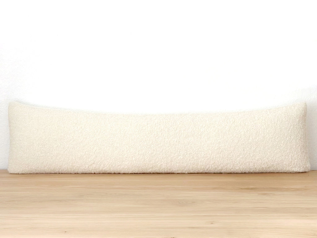 Alpaca Boucle Pillow Long Lumbar - White