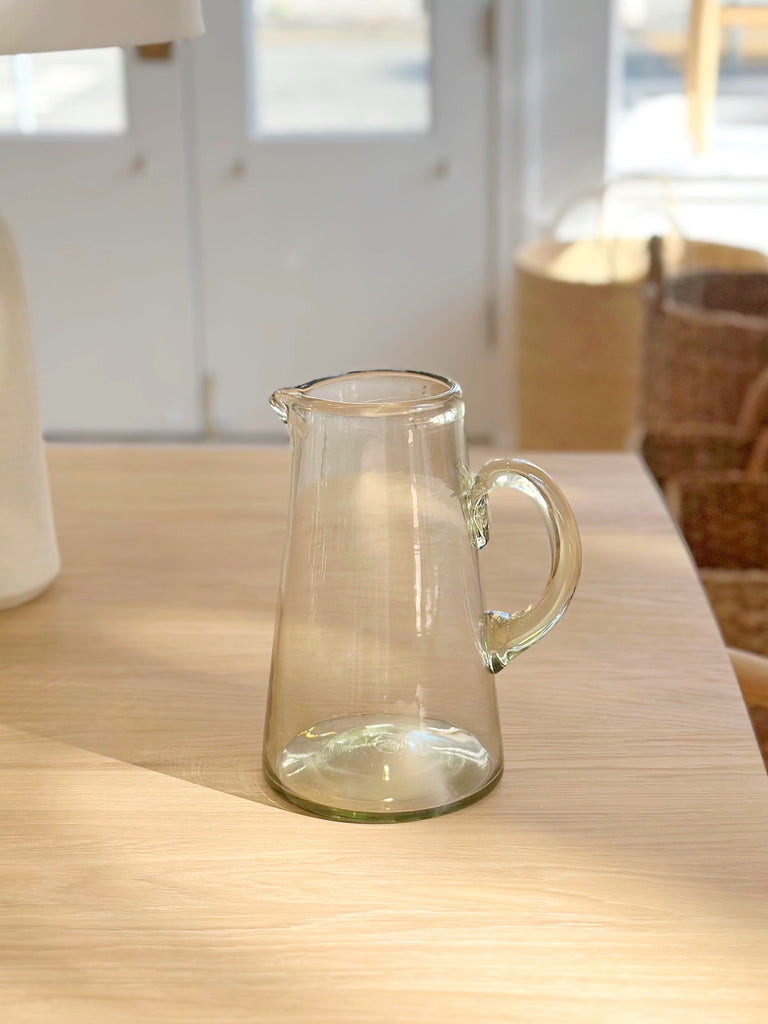 Handblown Recycled Glass Pitcher