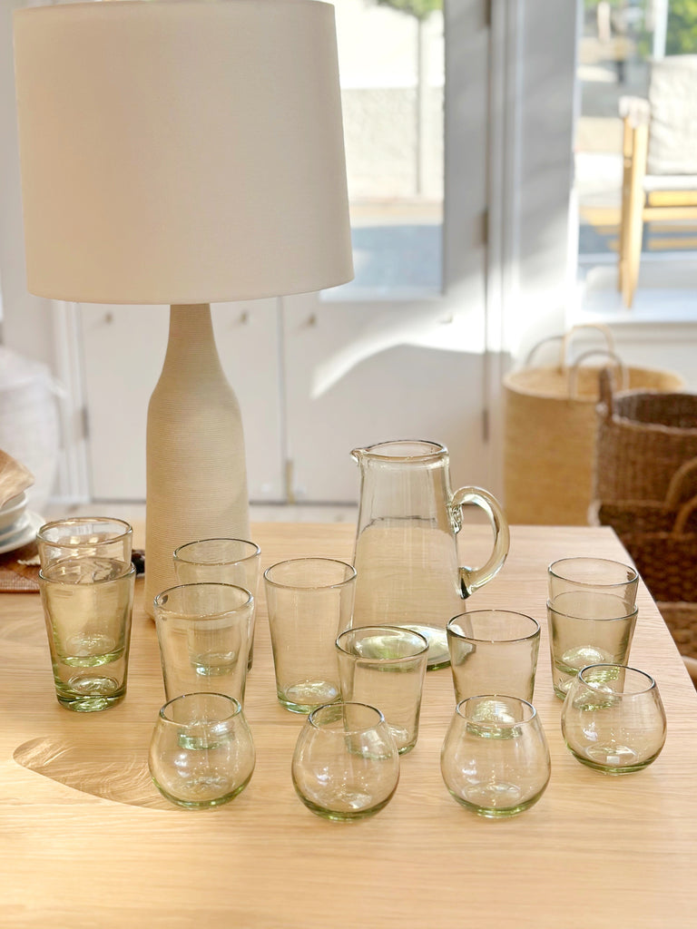 Handblown Recycled Glass Pitcher