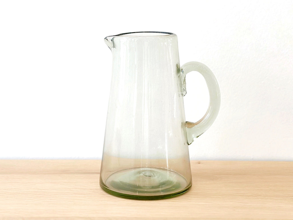 Handblown Recycled Glass Pitcher