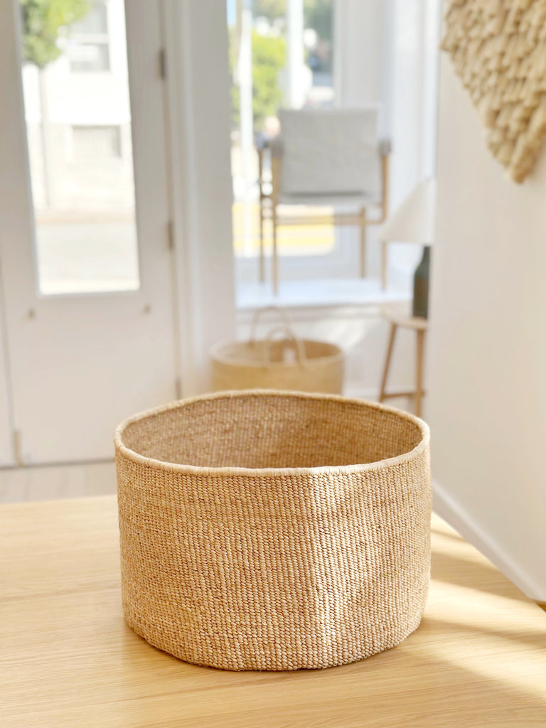 Handwoven Banana Leaf Floor Basket