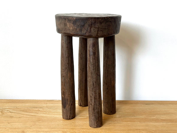 Handcarved Vintage African Tall Stool / Side Table