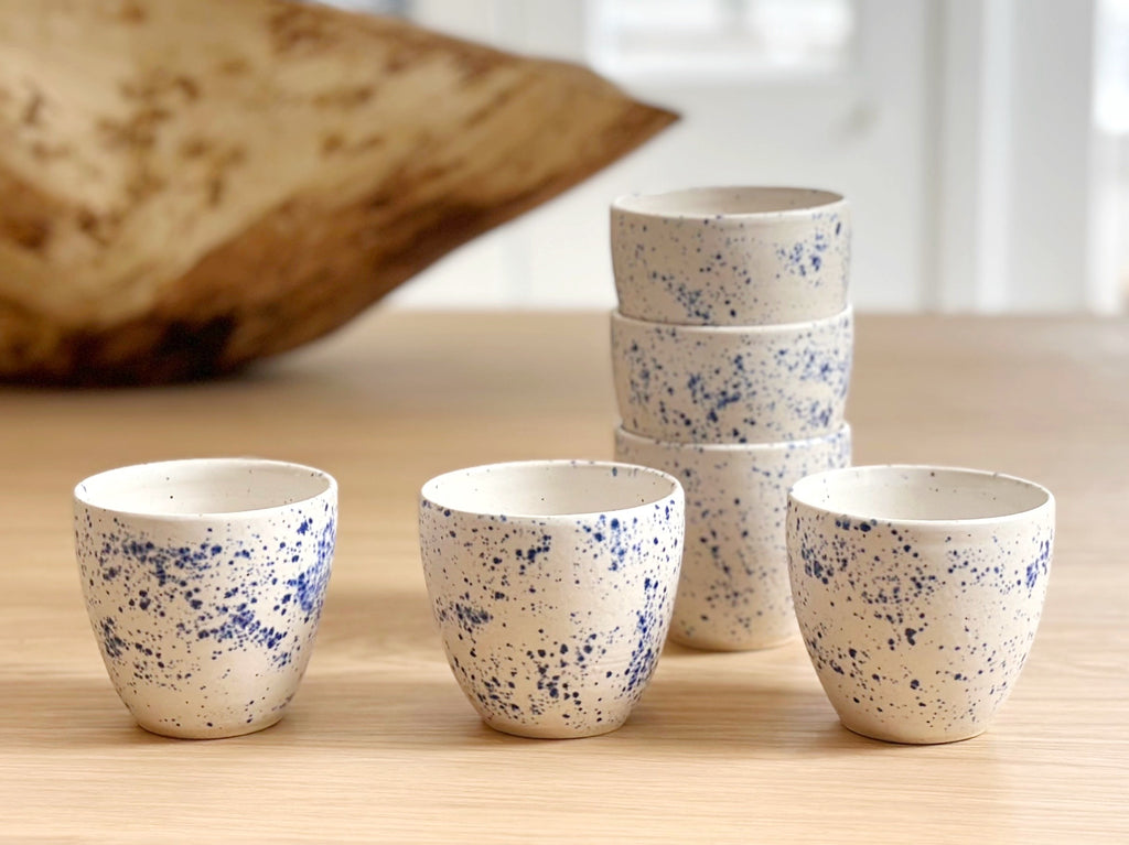 Ceramic Mini Cup - Splatter Blue
