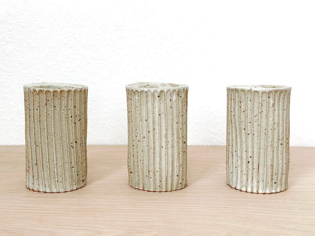 Ceramic Carved Tall Tumbler / Vase