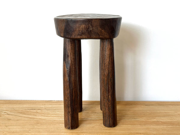 Handcarved Vintage African Tall Stool / Side Table