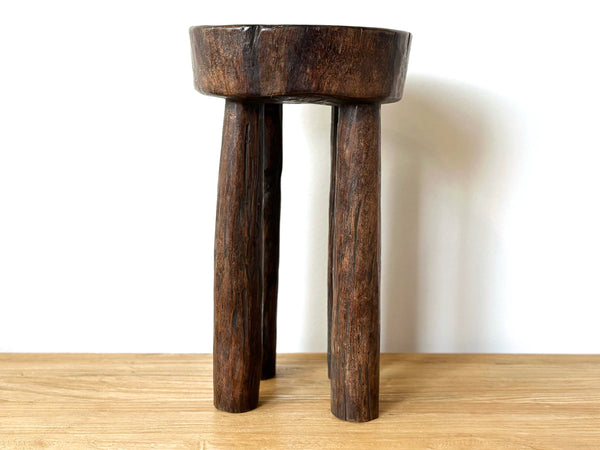 Handcarved Vintage African Tall Stool / Side Table