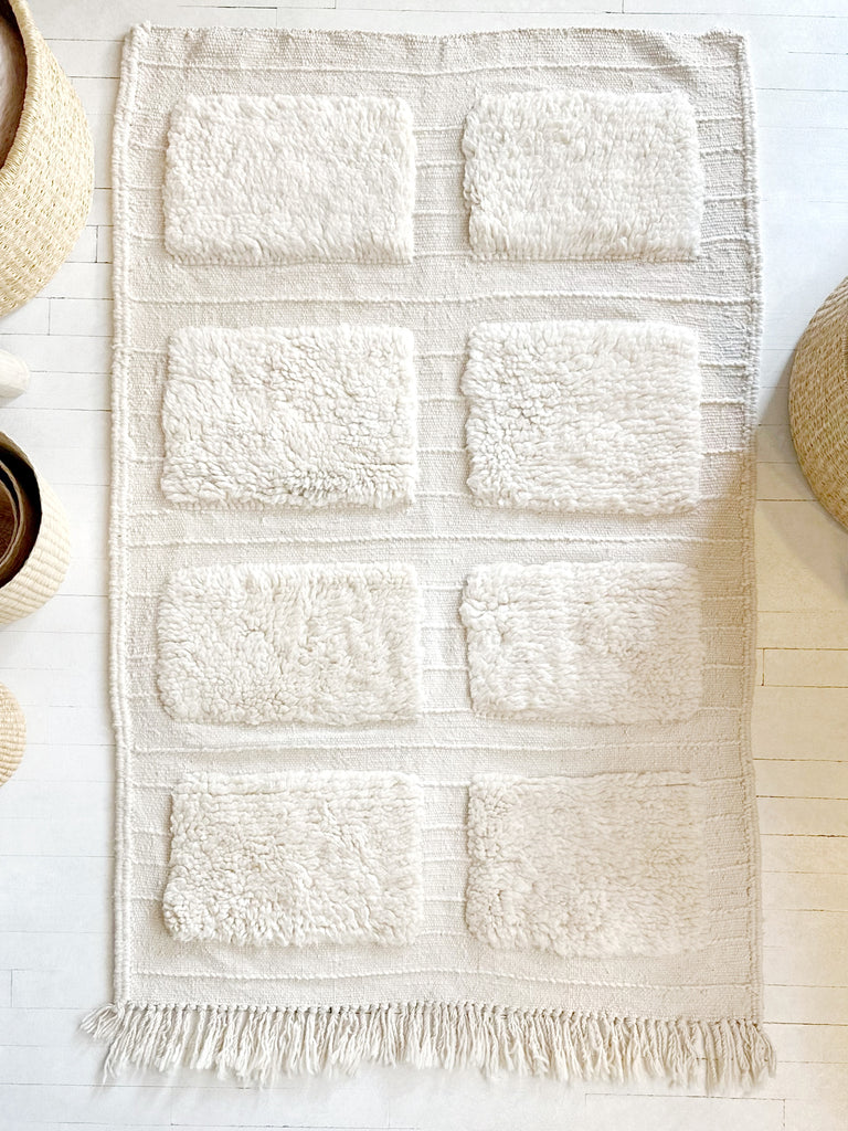 Handknotted Wool Rug - 3'3"W x 5'L