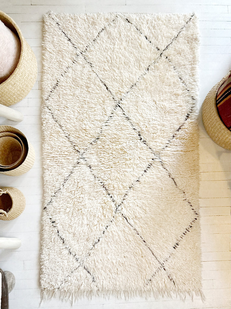 Handknotted Wool Rug - 3'3"W x 6'L