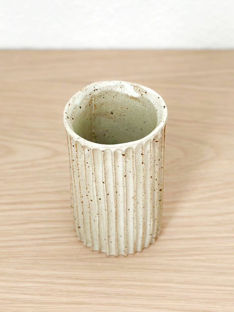 Ceramic Carved Tall Tumbler / Vase