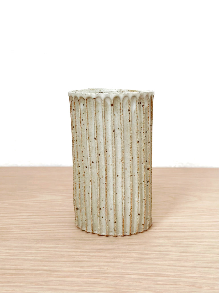 Ceramic Carved Tall Tumbler / Vase