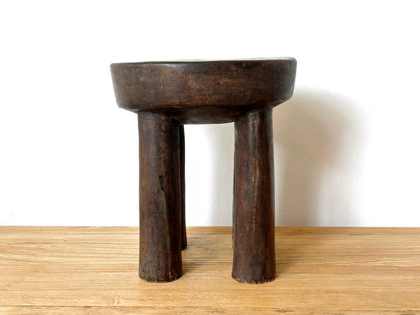 Handcarved Vintage African Short Stool