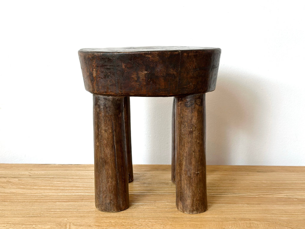 Handcarved Vintage African Short Stool