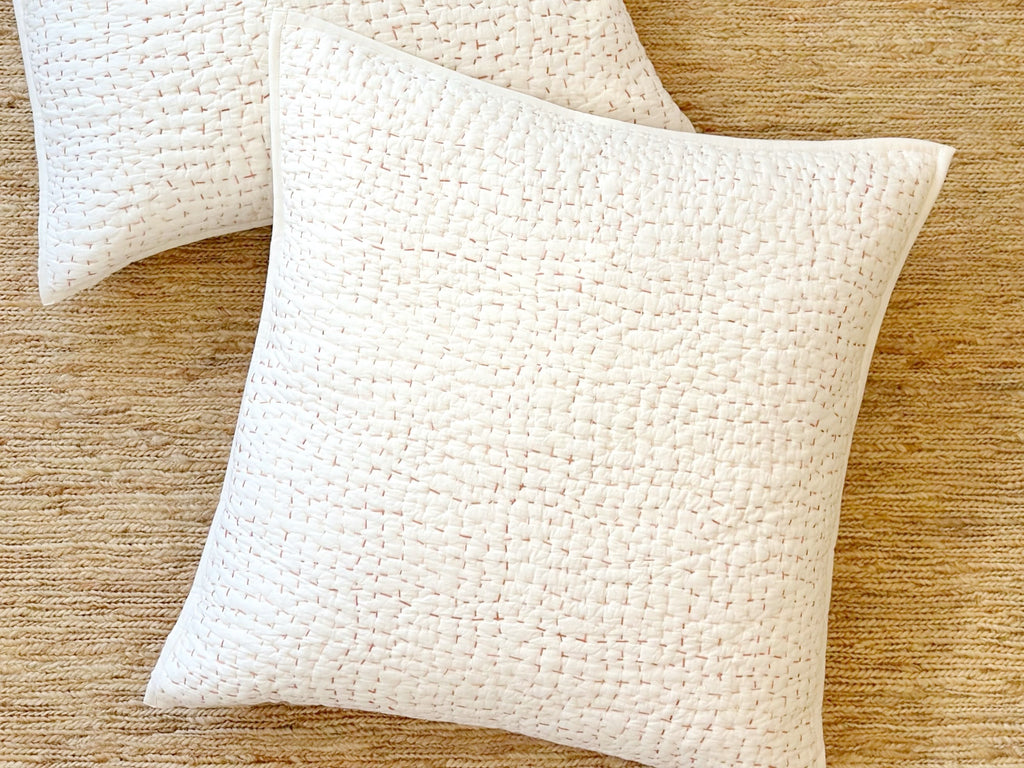 Handstitched Organic Cotton Quilt Pillow