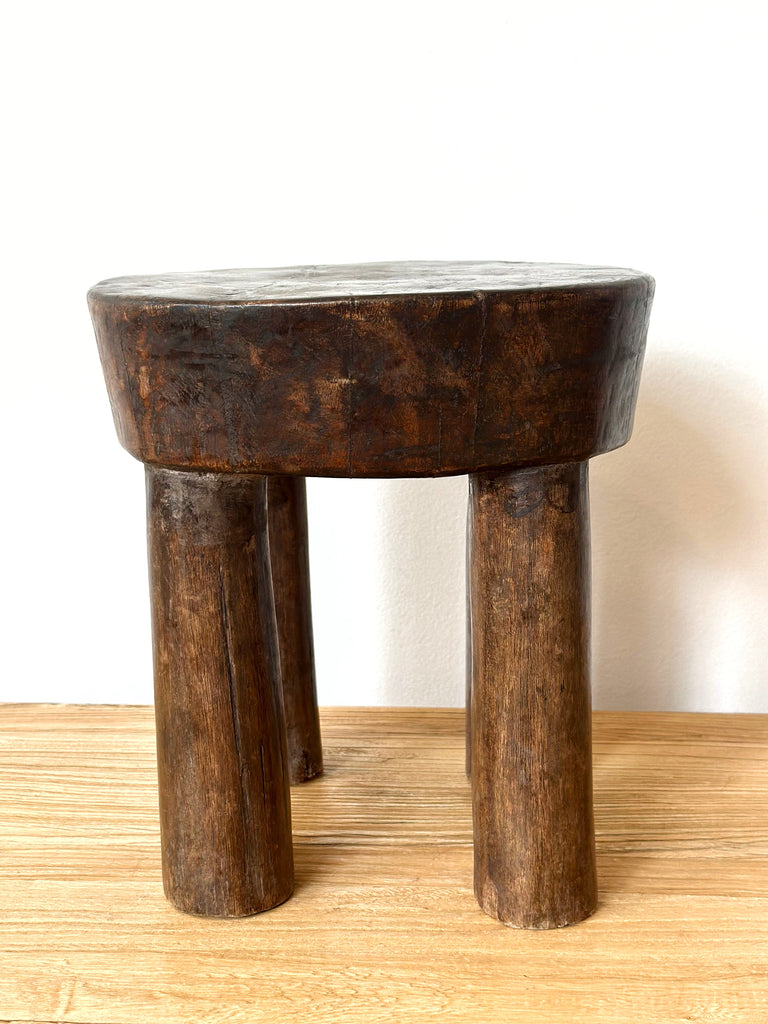Handcarved Vintage African Short Stool