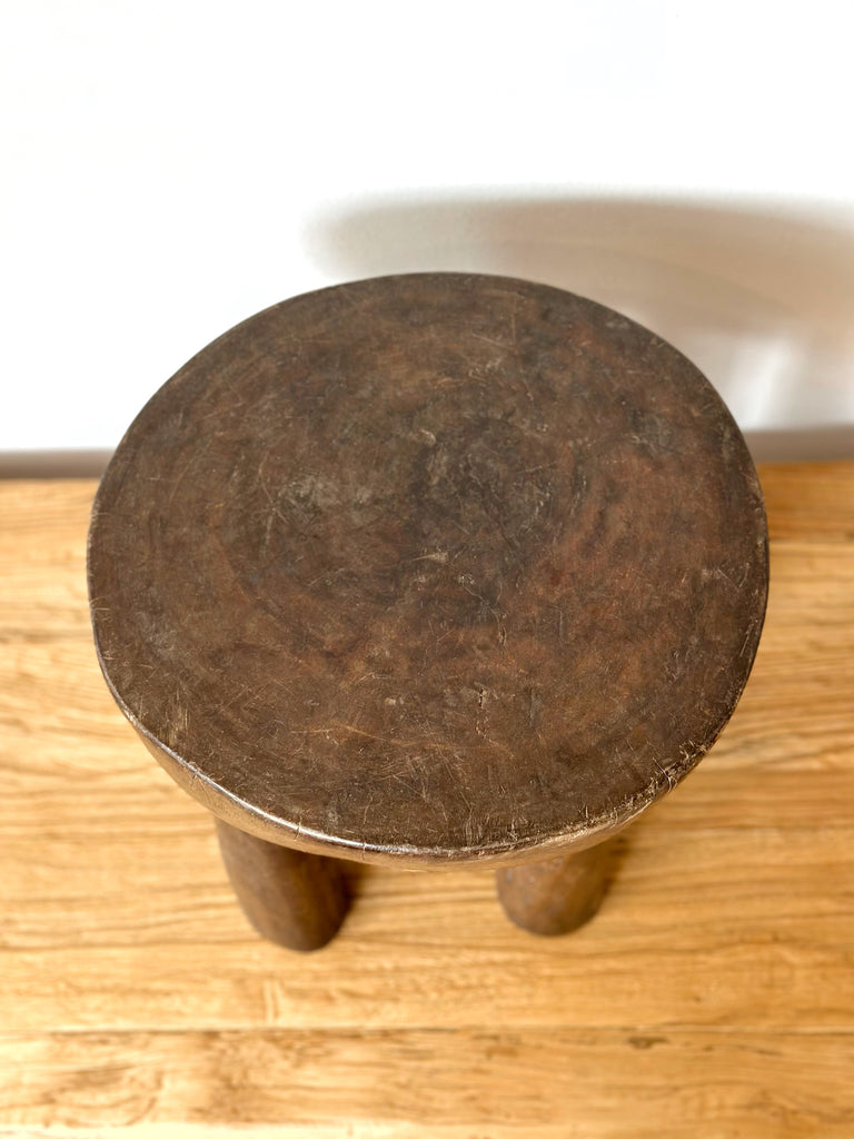 Handcarved Vintage African Short Stool