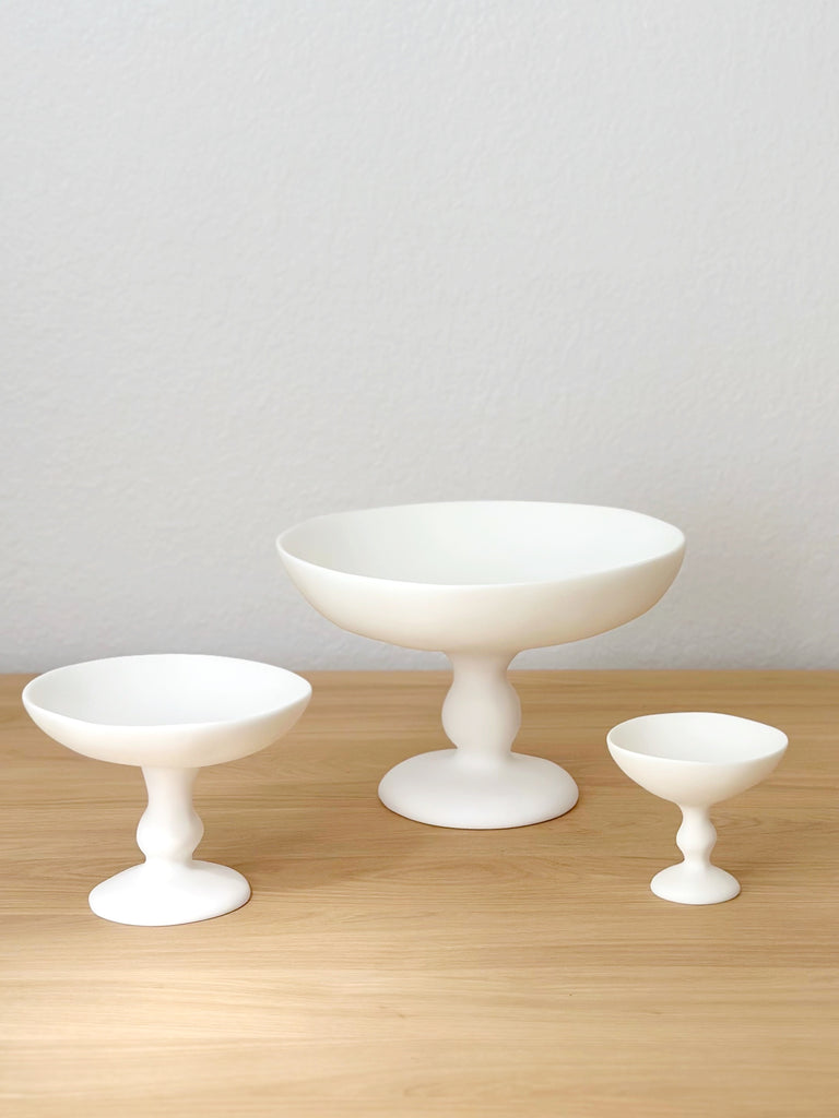 Hand-Sculpted Resin Pedestal Bowl Small
