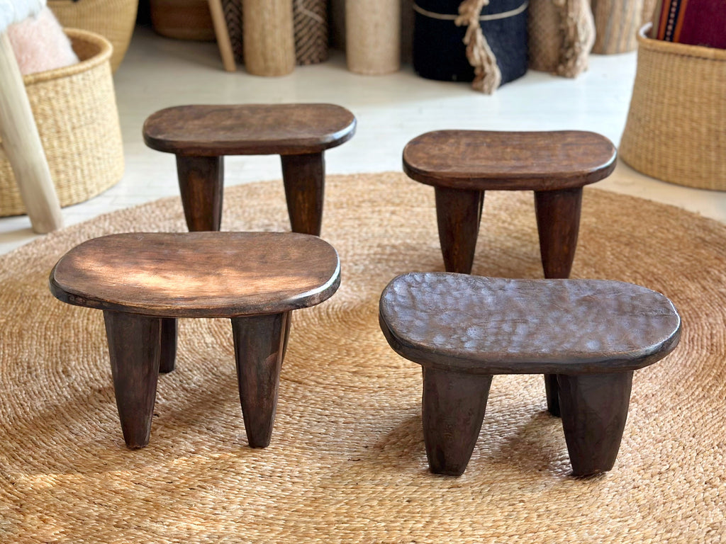 Handcarved Vintage African Small Stool