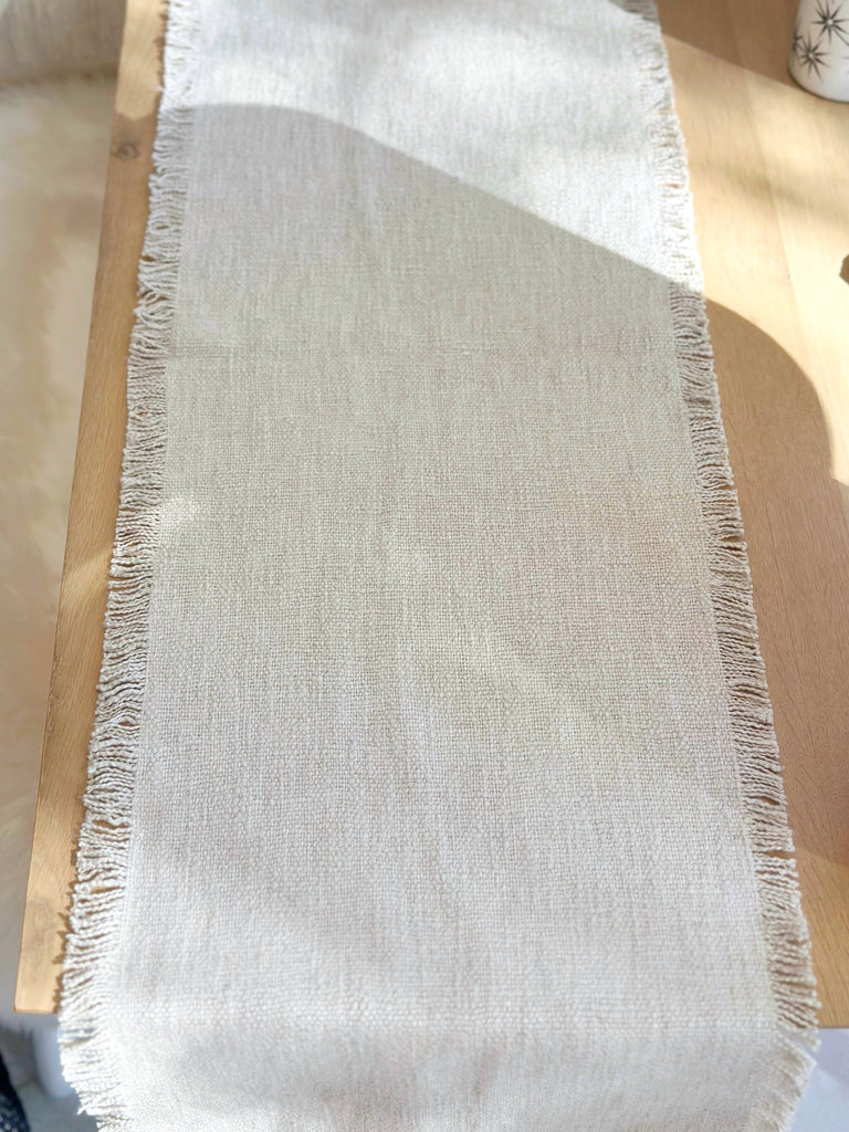 Linen Fringed Table Runner