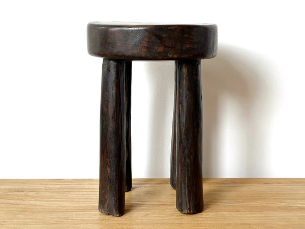Handcarved Vintage African Tall Stool / Side Table