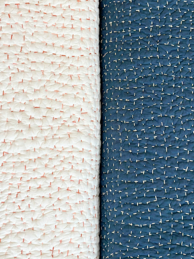 Handstitched Organic Cotton Quilt Bed Blanket