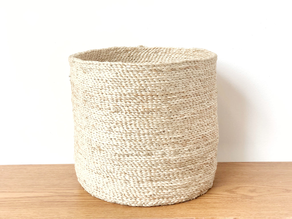 Handwoven Jute Basket Natural Round Medium
