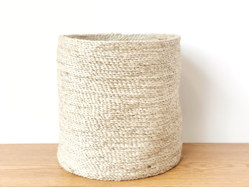 Handwoven Jute Basket Natural Round Large