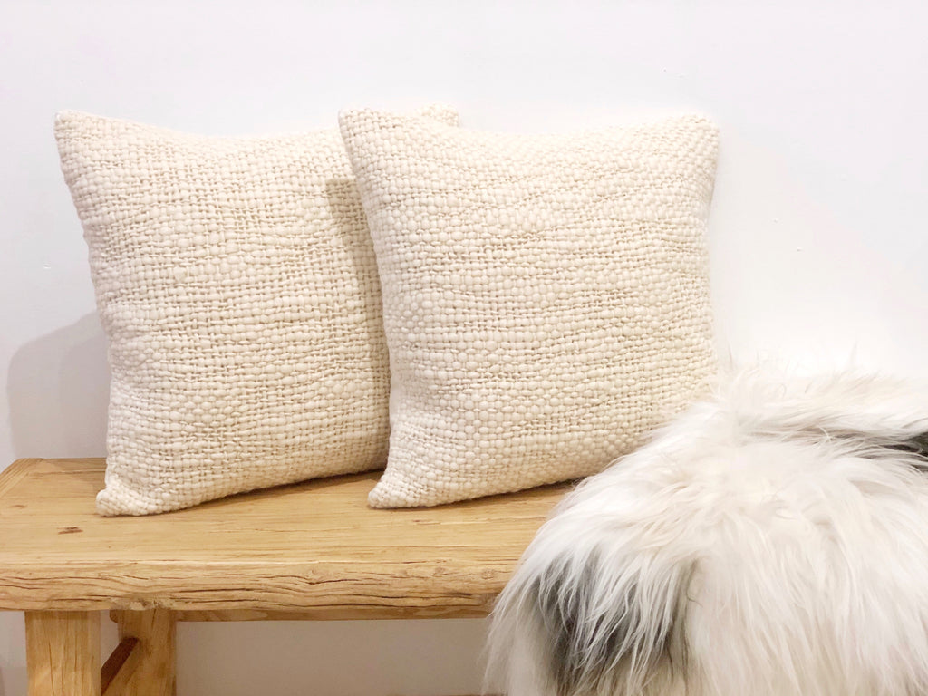 Handspun Natural Wool Pillow