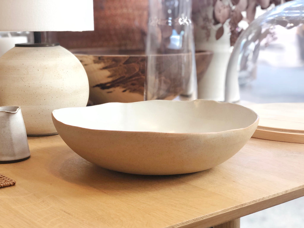 Ceramic Eggshell Serving Bowl