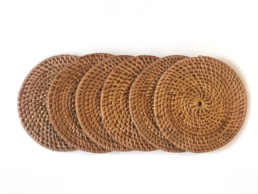 Handwoven Grass Coasters (Set/6)