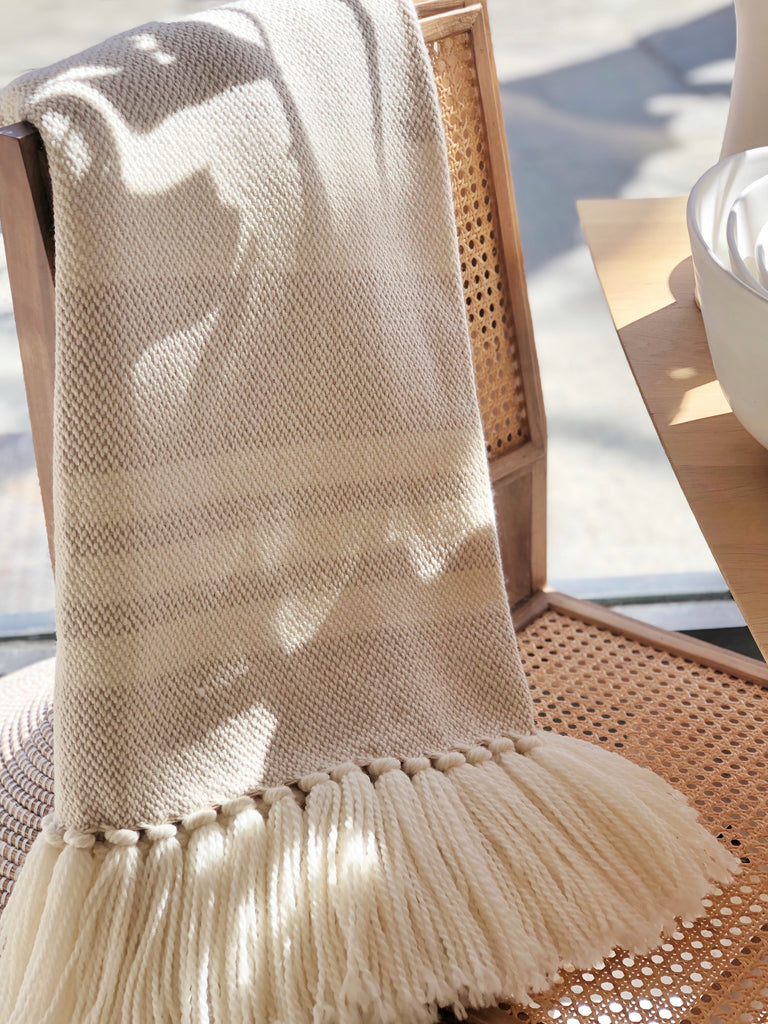 Handwoven Striped Superfine Merino Throw
